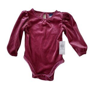 Luxurious Old Navy Velvet Bodysuit in Raspberry - Size 3-6M, New with Tags
